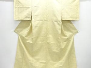 未使用品　幾何学に花模様織出し十日町紬単衣着物